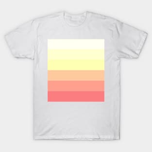 Stripes - Gradient - Dark to Light pink yellow sunrise T-Shirt